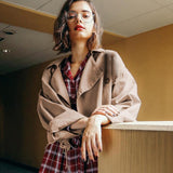 Cut Khaki Trench Coat