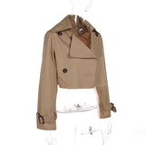 Cut Khaki Trench Coat