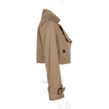 Cut Khaki Trench Coat
