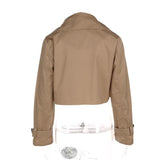 Cut Khaki Trench Coat