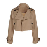 Cut Khaki Trench Coat