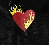 "Flaming Heart" Velvet Top