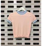 Vintage Crop Turtleneck Knit Tee