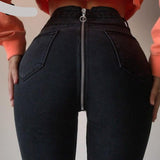 Back Zipper Jeans