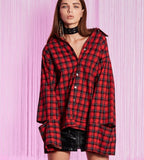 Oversized Plaid Cut Shirt