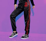 Dragon Embroidered Striped Trousers