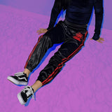 Dragon Embroidered Striped Trousers