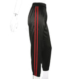 Dragon Embroidered Striped Trousers