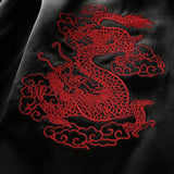 Dragon Embroidered Striped Trousers