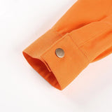 Cropped Orange Denim Jacket