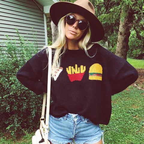 "Junk Food" Knitted Sweater