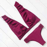 Simple Ruffled Bikini Set