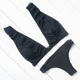 Simple Ruffled Bikini Set