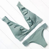 Simple Ruffled Bikini Set