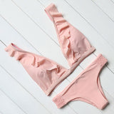 Simple Ruffled Bikini Set