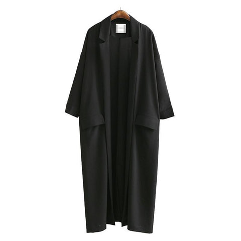 Cotton Black Long Jacket