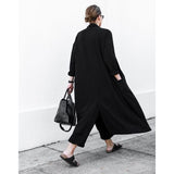 Cotton Black Long Jacket