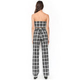 Plaid Two Piece Tube Top Trouser Set