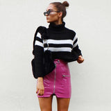 Pink PU Leather Skirt