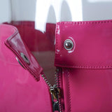 Pink PU Leather Skirt
