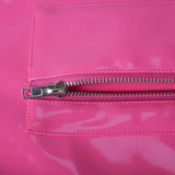 Pink PU Leather Skirt