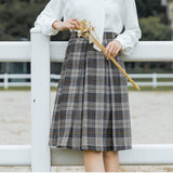 High Waisted Plaid Skirt