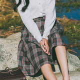 High Waisted Plaid Skirt