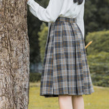 High Waisted Plaid Skirt