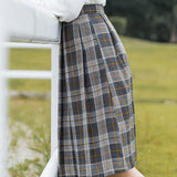 High Waisted Plaid Skirt