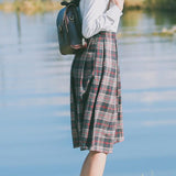 High Waisted Plaid Skirt