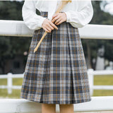 High Waisted Plaid Skirt