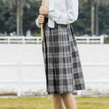 High Waisted Plaid Skirt