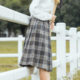 High Waisted Plaid Skirt