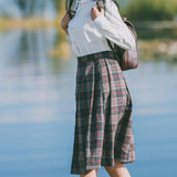 High Waisted Plaid Skirt