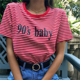 "90s Baby" Striped Tee