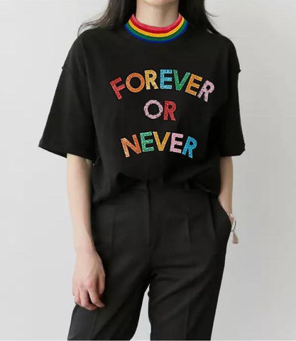 "Forever or Never" Holographic Tee