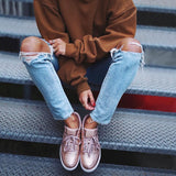 Drop Shoulder Khaki Pullover Sweater