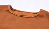 Drop Shoulder Khaki Pullover Sweater