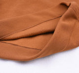 Drop Shoulder Khaki Pullover Sweater