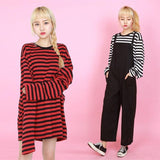 Oversized Long Sleeve Striped Shirt