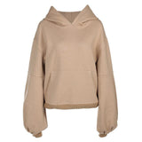 Puff Sleeve Oversized Camel Hoodie