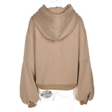 Puff Sleeve Oversized Camel Hoodie