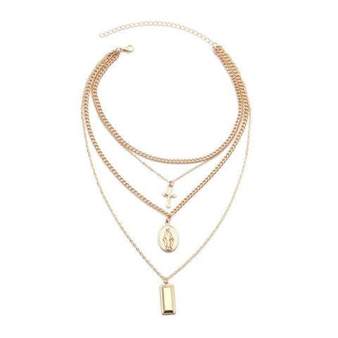 Virgin Mary 3 Piece Pendant Chain