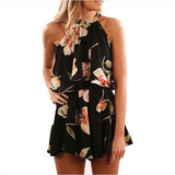 Floral Two Piece Pleated Halter Top & Shorts