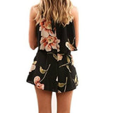 Floral Two Piece Pleated Halter Top & Shorts