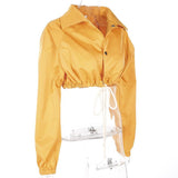 Cropped Orange Nylon Jacket
