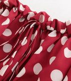 Red Polkadot Ruffled Tube Top