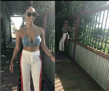 Side Stripe Buttoned Trousers