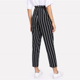 High Waisted Vertical Striped Trousers