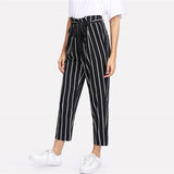 High Waisted Vertical Striped Trousers